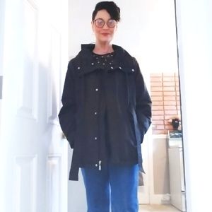 Weatherproof black pea coat jacket Large